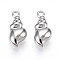 304 Stainless Steel Charms, Ion Plating(IP), Conch Charm, Anti-Tarnish, Stainless Steel Color, 12x5.5x4mm, Hole: 1.2mm