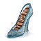 Flannelette & Resin High-Heeled Shoes Jewelry Displays Stand, Earring Necklace Ring Jewelry Holder Stand Display, Cadet Blue, 15x4.2x12.5cm