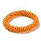 Crochet Glass Beads Braided Stretch Bracelet, Nepel Boho Style Bracelet, Orange, Inner Diameter: 1-7/8 inch(4.9cm)