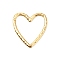 304 Stainless Steel Linking Rings, Textured Heart, Real 18K Gold Plated, 19.5x17.5x0.8mm, Inner Diameter: 13x14.5mm