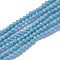 Synthetic Turquoise Beads Strands, Faceted, Round, 3~3.5x2.5~3mm, Hole: 0.3mm, about 114~141pcs/strand, 15.1~16.4 inch(38.4~41.8cm)