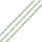 Ion Plating(IP) 304 Stainless Steel Dapped Chains, with Enamel with Spool, Soldered, Light Sky Blue, 8.5x4x1.5mm