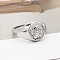 304 Stainless Steel Finger Rings, Angel, Stainless Steel Color, US Size 8(18.1mm)