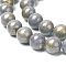 Natural Mashan Jade Beads Strands, Dyed, Round, Gray, 4mm, Hole: 1mm, about 90pcs/strand, 16 inch