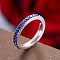 Colorful Birthstone Finger Rings, September, Stainless Steel with Rhinestone Stacking Rings for Women, Sapphire, US Size 8(18.1mm)
