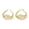 Rack Plating Brass Wire Wrap Mesh Hoo Earrings, Lead Free & Cadmium Free, Real 18K Gold Plated, 35~36x33~34x14~16mm, Pin: 1x0.6mm