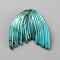 Grandient Color Opaque Resin Pendants, Fishtail Charm, Turquoise, 26.5x26x5mm, Hole: 2mm