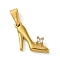 304 Stainless Steel Micro Pave Clear Cubic Zirconia Pendants, High-Heeled Shoes, Golden, 22x14x4mm, Hole: 8x3.2mm
