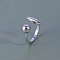 Brass Cuff Rings for Women, Oval & Round, Platinum