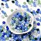 Glass Beads, Faceted, Rondelle, Light Blue, 8x6mm, Hole: 1mm, about 1210pcs/500g
