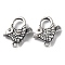 925 Thailand Sterling Silver Lobster Claw Clasps, Bird, with 925 Stamp, Antique Silver, 16.5x14x4mm, Hole: 1.6mm