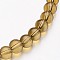 Glass Round Bead Strands, Tan, 6mm, Hole: 1mm, about 50pcs/strand, 11 inch
