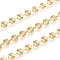 304 Stainless Steel Flat Sequin Chains, Link Chains, Textured, Soldered, with Spool, Golden, 7x4x2mm, about 32.8 Feet(10m)/roll