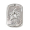 Brass Micro Pave Cubic Zirconia Pendants, Long-Lasting Plated, Cadmium Free & Lead Free, Rack Plating, Rectangle & Star, Platinum, 27x17x2mm, Hole: 1.4mm