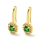 Brass Micro Pave Cubic Zirconia Dangle Earring, Real 18K Gold Plated, Rectangle, 23x10mm