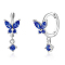 S925 Silver Butterfly Ear Cuffs with Multicolor Zirconia, Elegant Earrings