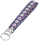Iron with Polyester Inwrought Keychain, Black, 165mm