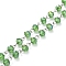 Handmade Electroplate Glass Beaded Chains, with Platinum Plated Iron Eye Pin, Unwelded, Lime Green, 39.37 inch(100cm), Beads: 6x4.5mm