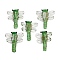 Transparent Lampwork Beads, Handmade Foil Glass Beads, Dragonfly, Green, 24~25x22~23x6~7.5mm, Hole: 1.1~1.2mm