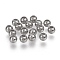 202 Stainless Steel Beads, with Rubber Inside, Slider Beads, Stainless Steel Color, 4x3.3mm, Hole: 1.8mm