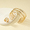 Alloy Multilayer Cuff Bangles & Cuff Rings Sets, Golden, Inner Diameter: 70mm