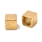 304 Stainless Steel European Beads, Large Hole Beads, Cube with Letter, Golden, Letter C, 7x7x7mm, Hole: 5.5mm