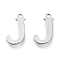 Tarnish Resistant 304 Stainless Steel Charms, Laser Cut, Alphabet, Stainless Steel Color, Letter.J, 12x6.5x0.8mm, Hole: 1mm