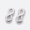 Tarnish Resistant 304 Stainless Steel Cabochons, Infinity, Stainless Steel Color, 19.5x8.5x2.5mm