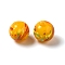 Handmade Lampwork Beads, Round, Gold, 12.5x12mm, Hole: 1.8mm