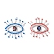 2Pcs Glass Seed Beaded Pendants, with Jump Ring, with Handmade Evil Eye Lampwork Round Beads, Eye, Mixed Color, 36x37x4mm, Hole: 2.8mm
