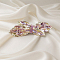 Crystal Glass Hair Barrettes, Hair Accessories for Women & Girls, Bowknot, Pink, 70x20mm