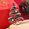 Christmas Theme Zinc Alloy Rhinestone Brooches for Backpack Clothes, Christmas Tree