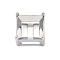 304 Stainless Steel Rhinestone Claw Settings, Stainless Steel Color, Square, Fit for 7.5x7.5mm Rhinestone, 8x8x6mm