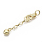 Chain Extender, Iron Links with Brass Charms & Lobster Claw Clasps,  Heart, Real 18K Gold Plated, 64mm, Clasp: 17x10x4mm, Extend Chain: 38mm, Jump Ring: 8x1mm, Inner Diameter: 6mm