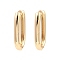 Brass Hoop Earrings, Oval, Light Gold, 21x14x3mm