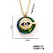 Vintage Sparkling Rhinestone Evil Eye Pendant Necklaces, Brass Cable Chain Necklaces for Women, Golden, 15.75 inch(400mm)