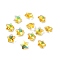 Glass Charms, Faceted Star, Gold, 13x13.5x7mm, Hole: 1.2mm