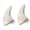 Opaque Resin Beads, No Hole, Animal Teeth Shape, White, 25x11x10mm