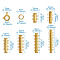 Brass Magnetic Slide Lock Clasps, Tube, Mixed Color, 16~47x10x6~7mm, Hole: 2mm