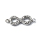 304 Stainless Steel Crystal Rhinestone Connector Charms, Infinity Links, Stainless Steel Color, 20x6x2mm, Hole: 1.4mm