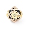 Handmade Indonesia Beads, with Alloy, Resin and ABS Plastic, Bicone with Flower, Golden, Light Goldenrod Yellow, 18.5x17.5mm, Hole: 1.7mm