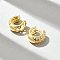 Brass Micro Pave Clear Cubic Zirconia Hoop Earrings, Lead Free & Cadmium Free, Long-Lasting Plated, Real 18K Gold Plated, 12x13x6mm