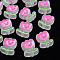 Transparent Acrylic Beads, with Enamel, Frosted, Tulip Flower, WhiteSmoke, 24.5x20x9mm, Hole: 3mm