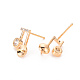 Серьги из латуни с микропейвом и прозрачным фианитом KK-T062-230G-NF-2
