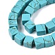 Окрашенные синтетические бирюзовые бусы нити G-T139-8x8-43A-3
